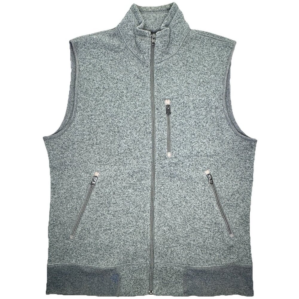 J Crew Knitwear The Sporting Life Full Zip Fleece Vest Mens Medium Heather Grey